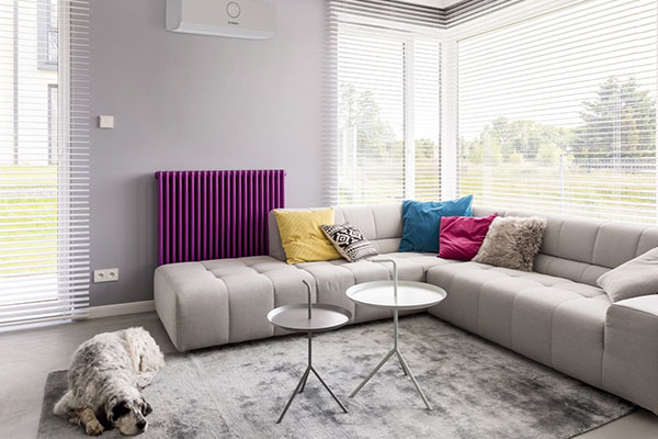 Air conditioning unit above sofa