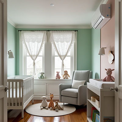 Air conditioned baby room in Wrexham