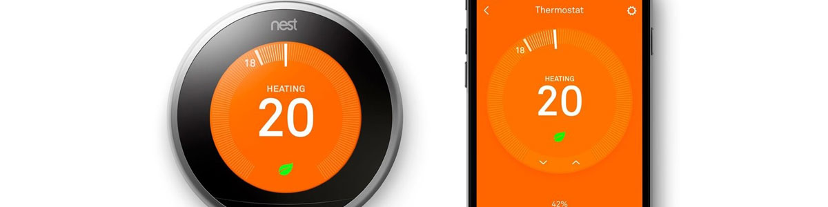Google Nest thermostat and mobile phone app
