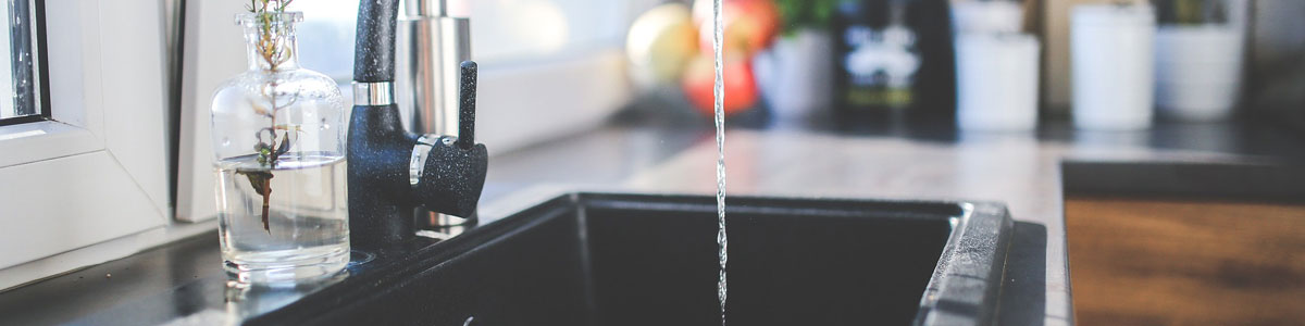 Water running in kitchen sink