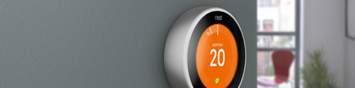 Nest thermostat in home in North Wales